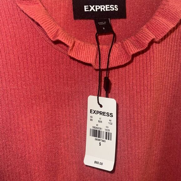 ✨Express Black Lettuce Trim Mock Neck Sweater Sz Small Tank Top✨ - Picture 5 of 6